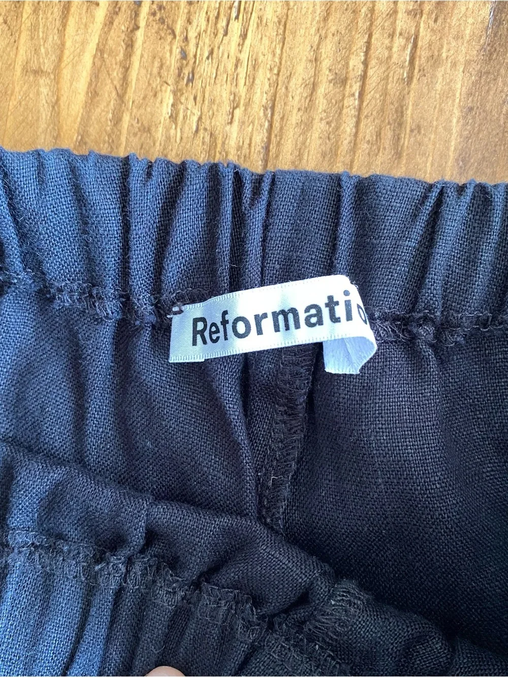 NWOT Reformation Olina Linen Black Pants